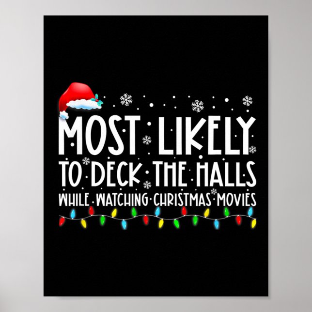 Most Likely To Deck The Halls White Watching Chris Poster (Front)