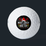 Most Likely To Decorate Her Cat Family Matching Golf Balls<br><div class="desc">Most Likely To Decorate Her Cat Family Matching Christmas</div>