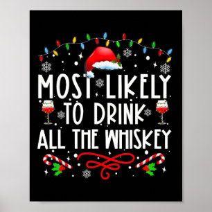 Most Likely To Drink All The Whiskey Family Christ Poster