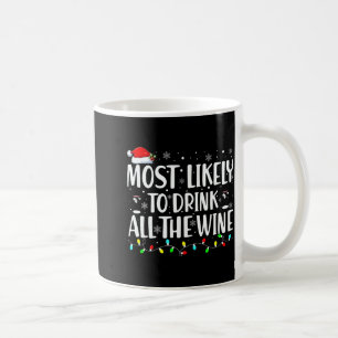 Most Likely To Drink All The Wine Christmas  Coffee Mug