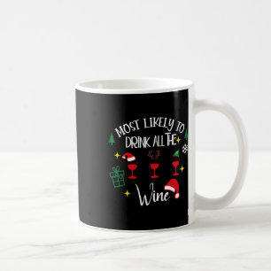 Most Likely To Drink All The Wine Family Matching  Coffee Mug