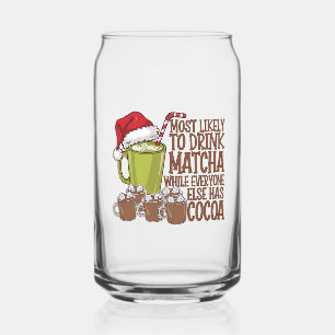 Most Likely to Drink Matcha and Watch Elf Xmas  Can Glass