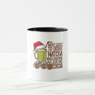 Most Likely to Drink Matcha and Watch Elf Xmas Mug