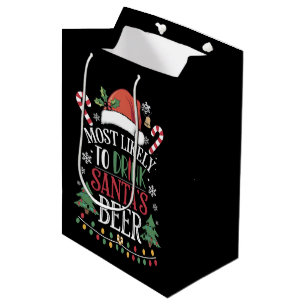 Most Likely To Drink Santa's Beer Matching Xmas Medium Gift Bag