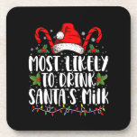 Most Likely To Drink Santa's Milk Funny Christmas  Coaster<br><div class="desc">Most Likely To Drink Santa's Milk Funny Christmas</div>