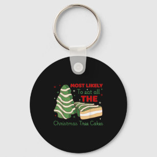 Most Likely To Eat All Christmas Tree Cakes  Key Ring
