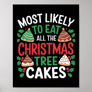 Most Likely To Eat All The Christmas Tree Cakes Fu Poster
