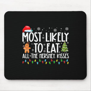 Most Likely To Eat All The Hershey Kisses Fun Xmas Mouse Pad