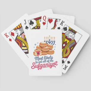 Most Likely to Eat All the Sufganiyot Hanukkah Jew Playing Cards