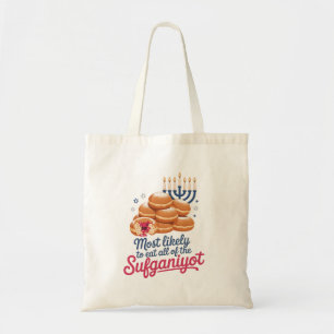 Most Likely to Eat All the Sufganiyot Hanukkah Jew Tote Bag