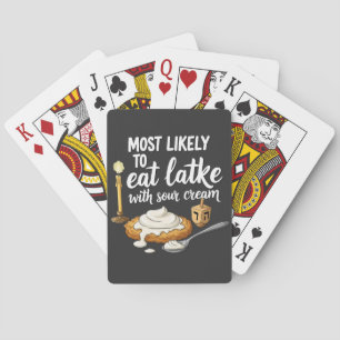 Most Likely to Eat Latkes With Sour Cream Hanukkah Playing Cards