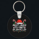 Most Likely To Fart On Santa's Lap Family Christma Key Ring<br><div class="desc">Most Likely To Fart On Santa's Lap Family Christmas Holiday</div>