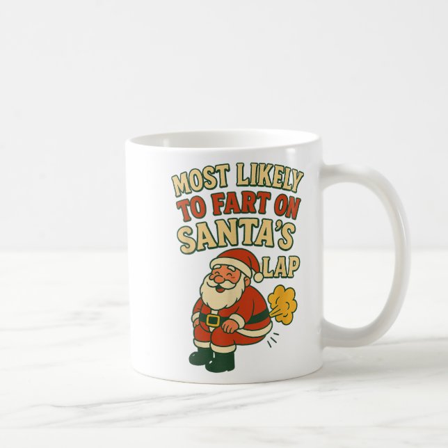 Most Likely To Fart On Santa's Lap Family Matching Coffee Mug (Right)