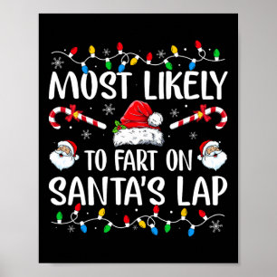Most Likely To Fart On Santas Lap Family Matching Poster
