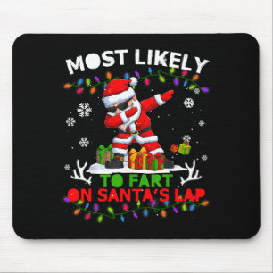 Most Likely To Fart On Santa's Lap Ugly Christmas  Mouse Pad