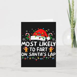 Most Likely To Fart On Santa's Lap Vintage Christm Card