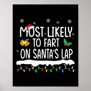 Most Likely To Fart Santa's Lap Fun Family Matchin Poster