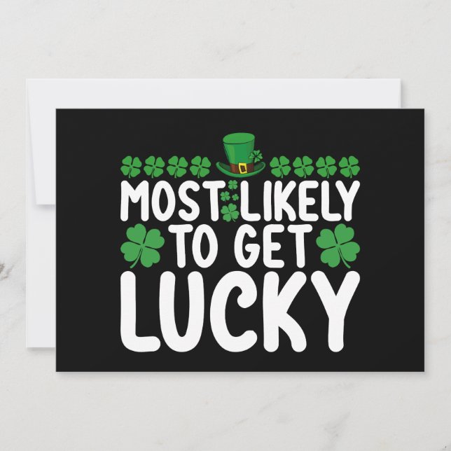 Most Likely To Get Lucky St Patrick's Day Irish Invitation (Front)
