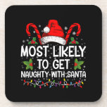 Most Likely To Get Naughty With Santa Christmas Coaster<br><div class="desc">Most Likely To Get Naughty With Santa Christmas</div>