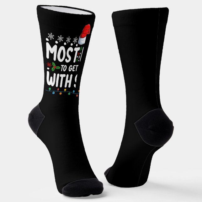 Most Likely To Get Sassy With Santa Christmas Holi Socks (Angled)