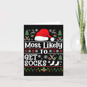 Most Likely To Get Socks - Family Christmas Pajama Card