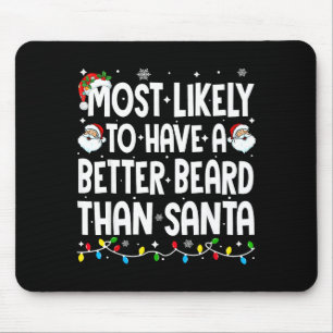 Most Likely To Have A Better Beard Than Santa Chri Mouse Pad