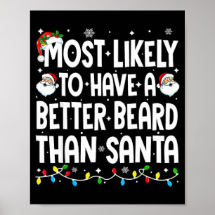 Most Likely To Have A Better Beard Than Santa Chri Poster