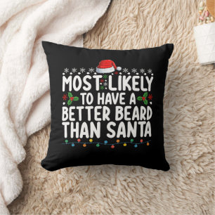 Most Likely To Have A Better Beard Than Santa Cushion