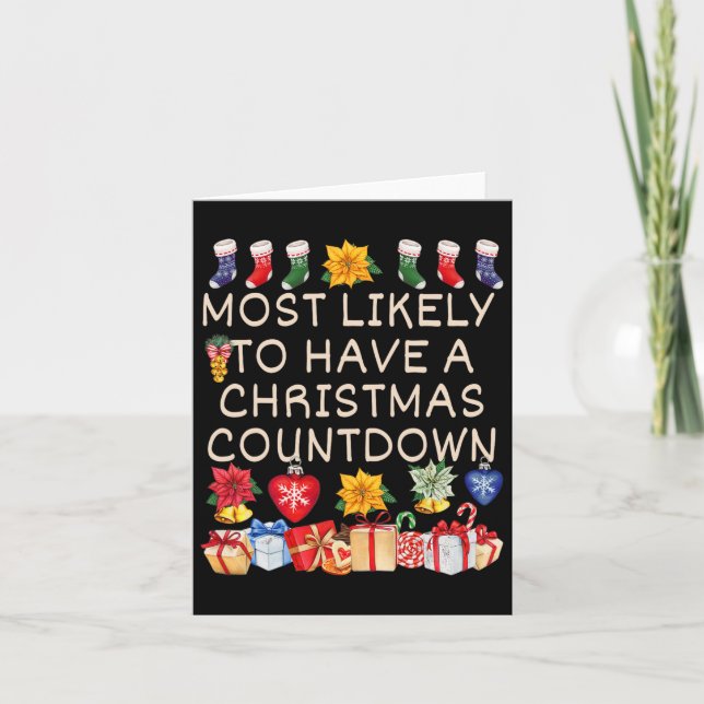 Most Likely To Have A Christmas Countdown Matching Card (Front)
