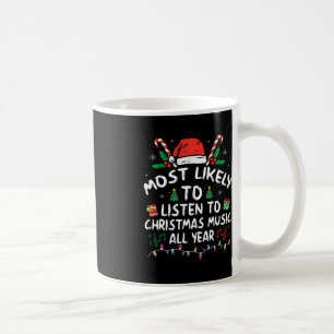 Most Likely to Listen to Christmas Music all Year Coffee Mug
