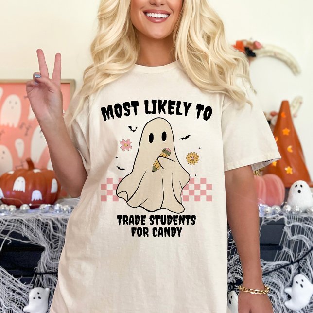 Most Likely To Matching Halloween Ghost Teacher T-Shirt (Creator Uploaded)