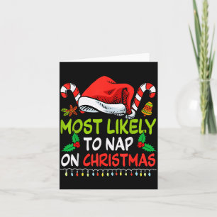 Most Likely To Nap On Christmas Family Funny Match Card
