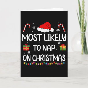Most Likely To Nap On Christmas Family Funny Match Card