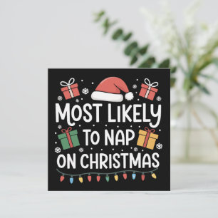Most Likely To Nap On Christmas Family Matching Holiday Card