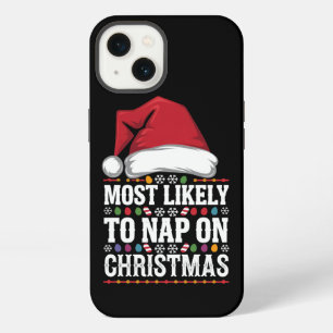 Most Likely To Nap On Christmas Family Matching iPhone 13 Case