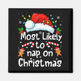 Most Likely To Nap On Christmas Funny Family Match Magnet