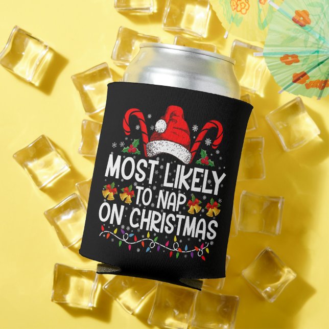 Most Likely To Nap On Christmas Holiday Matching Can Cooler (In Situ Summer)