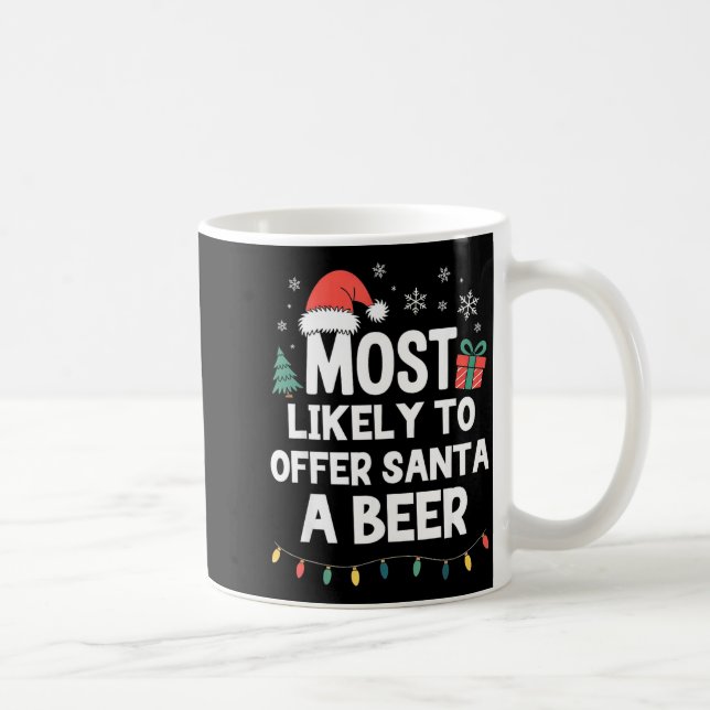 Most Likely To Offer Santa A Beer Christmas Funny  Coffee Mug (Right)