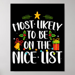 Most Likely To On The Nice List Funny Family Chris Poster