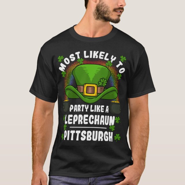 Most Likely to Party Leprechaun St. Patricks Day P T-Shirt (Front)