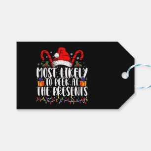 Most Likely To Peek At The Presents Family Xmas Gift Tags