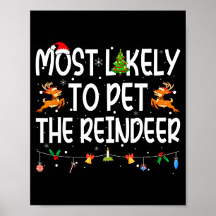 Most Likely To Pet The Reindeer Family Matching Ch Poster