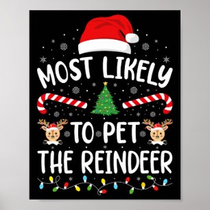 Most Likely To Pet The Reindeer Squad Family Joke Poster