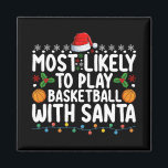 Most Likely To Play Basketball With Santa Christma Magnet<br><div class="desc">Most Likely To Play Basketball With Santa Christmas</div>