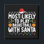 Most Likely To Play Basketball With Santa Christma Magnet<br><div class="desc">Most Likely To Play Basketball With Santa Christmas</div>