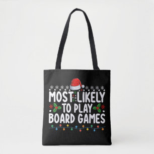 Most Likely To Play Board Games Christmas Family Tote Bag