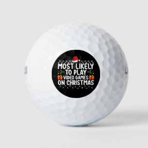 Most Likely To Play Video Games On Christmas Gamin Golf Balls