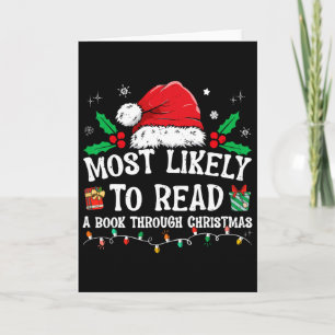 Most Likely To Read A Book Matching Family Christm Card