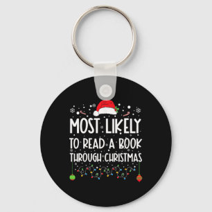 Most Likely To Read A Book Matching Family Christm Key Ring