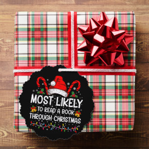 Most Likely To Read A Book Through Christmas Tree Decoration Card